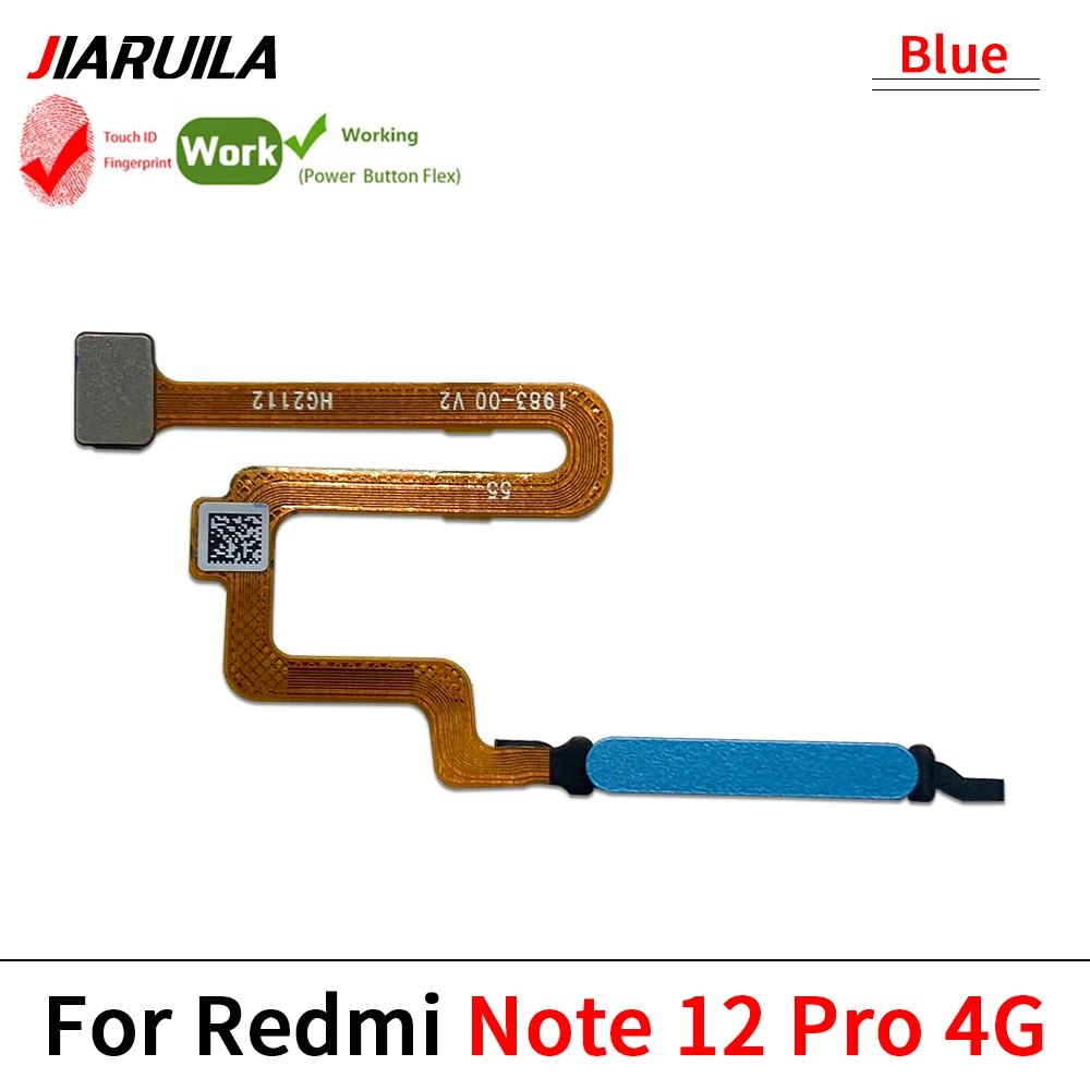 10Pcs，For Xiaomi Redmi Note 12  13 Pro 4G Plus 5G Fingerprint Sensor Home Return Key Menu Power Button Flex Ribbon Cable