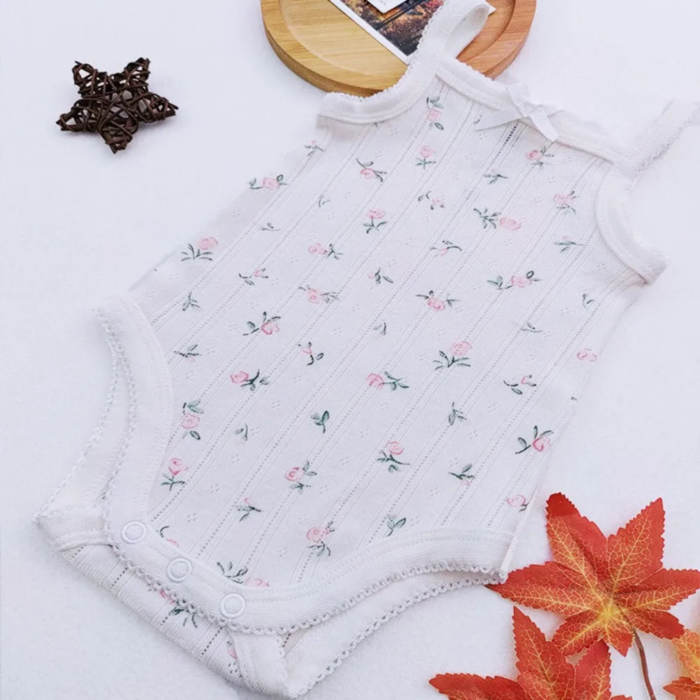 Cute Baby Girl Bodysuit Floral Baby Clothes Sleeveless Summer