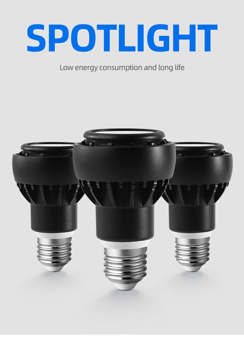 

Светодиодная лампа PAR20 Super Bright E27 COB 12W 15W 20W, 85-265В, теплый белый/холодный белый свет