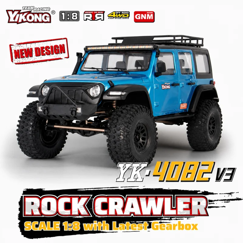 YK4082V3 Brushed 1/8 RC Crawler Professional 4WD Off-road Simulation Car Portal Axle & Differential Lock Remote Control Rock