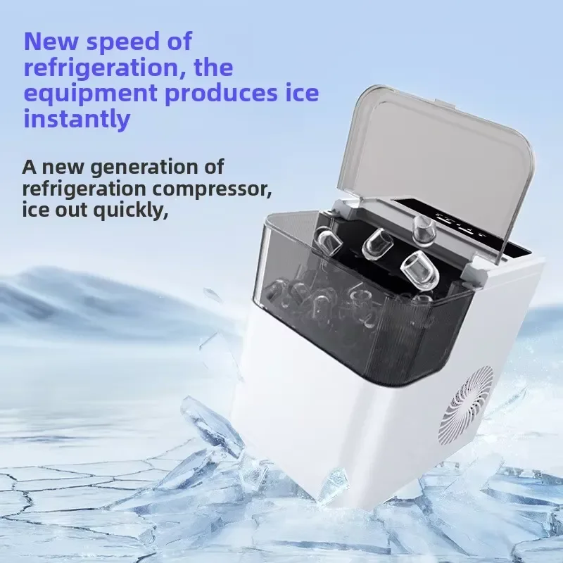 Portable Electric Ice Maker Machine Small Bullet Type Fully Automatic Smart Low Power Consumption for Household Dormitory