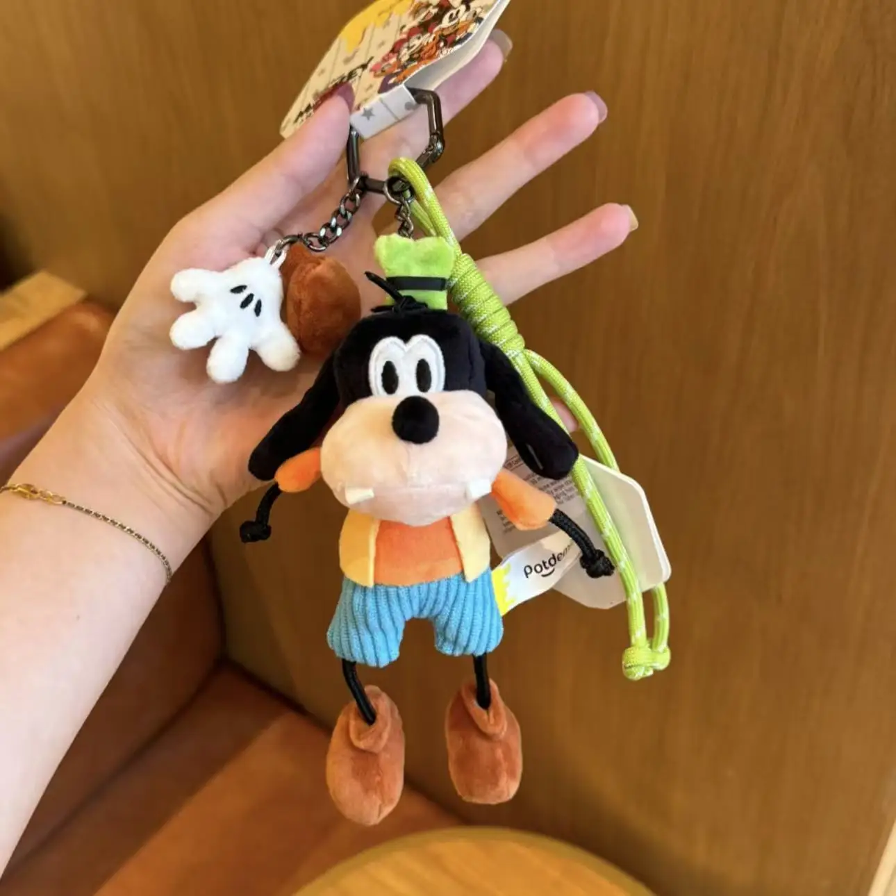 ميكي آند جوفي أفخم سلاسل المفاتيح لطيف الكرتون محشوة اللعب المنسوجة حبل حقيبة قلادة البطة حلقة رئيسية هدايا لجميع الأعمار