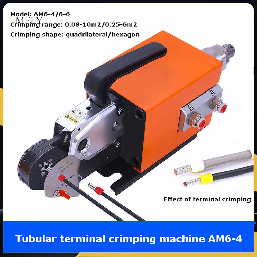 0.3-10mm Range Pneumatic Tubular Terminal Crimping Tool AM6-4 Double Type Cold-Pressed Wiring Pliers for Electrical Wiring
