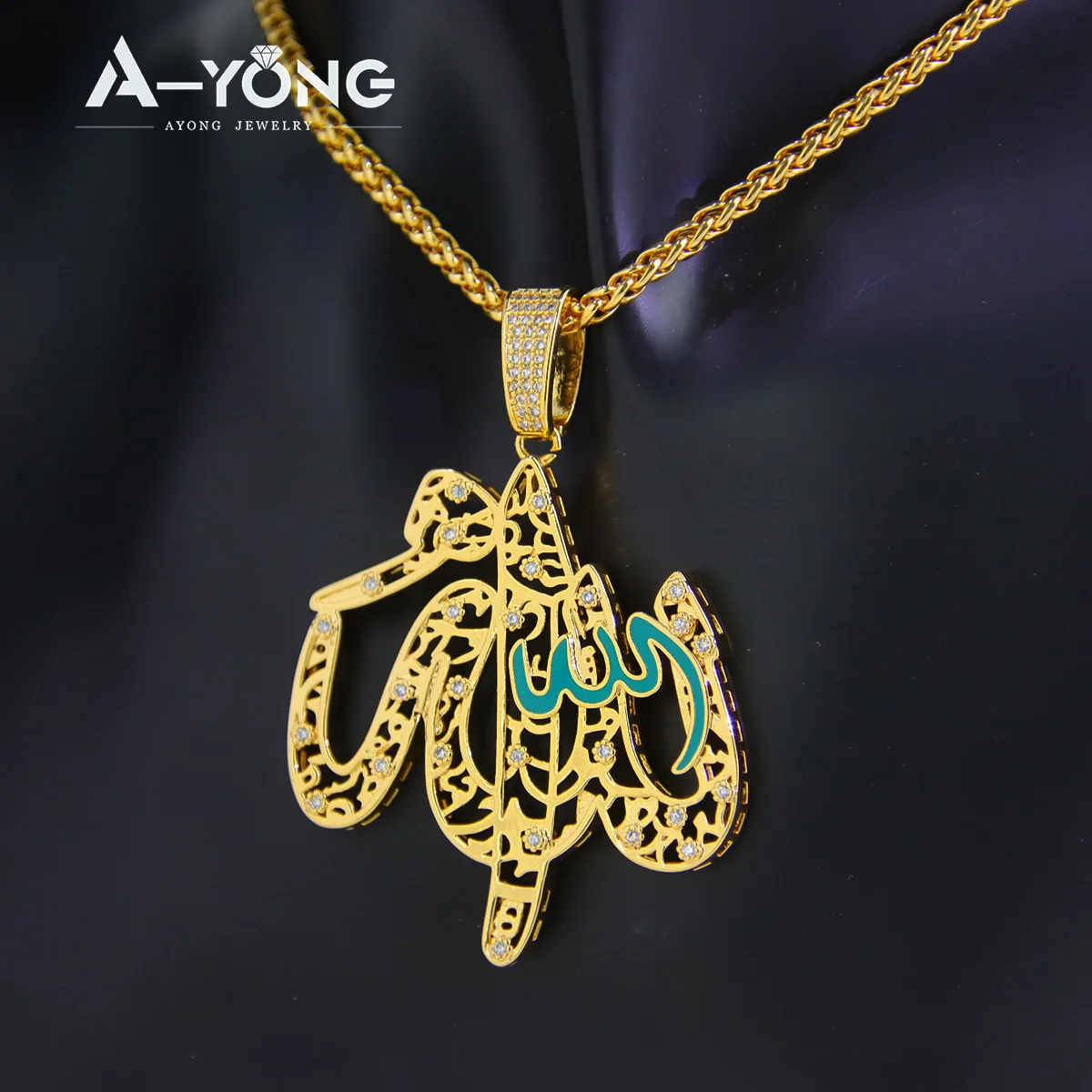 New Arab Gold Color Big Pendant 18k Gold Plated Fashion Unisex Necklace Pendants Islamic Women Event Party Vintage Jewelry Gifts