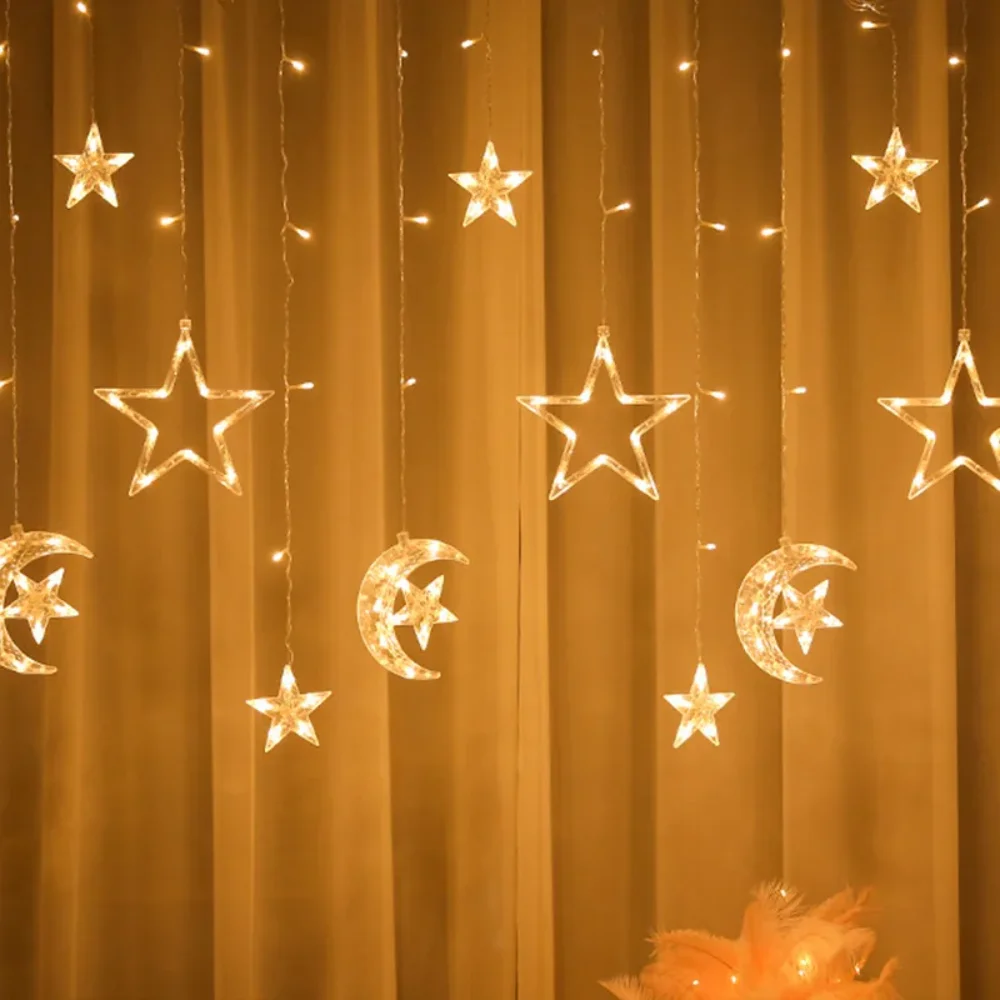 ستائر سلسلة أضواء غرفة نوم نافذة غرفة المعيشة الاتحاد الأوروبي التوصيل الجنية ضوء حفل زفاف عيد الميلاد السنة الديكور #4