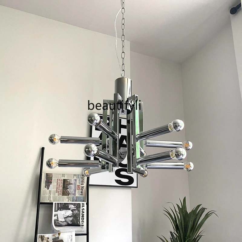 Z-Shaped Geometric Chandelier Antique Bauhaus Space Age Bedroom Dining Room Small Lamp in the Living Room