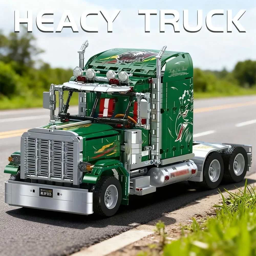 MOC تكنيك شاحنة رئيس جرار سوبر سباق السيارات 2105 قطعة ألعاب مكعبات البناء مجموعة سيارة الطوب أفضل هدايا عيد الميلاد عيد الميلاد