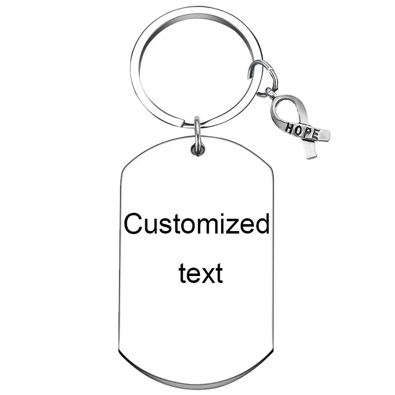 Personalized Custom Keychain Lung Cancer Awareness Gifts Key Chain Ring Inspirational Lung Cancer Support Gift