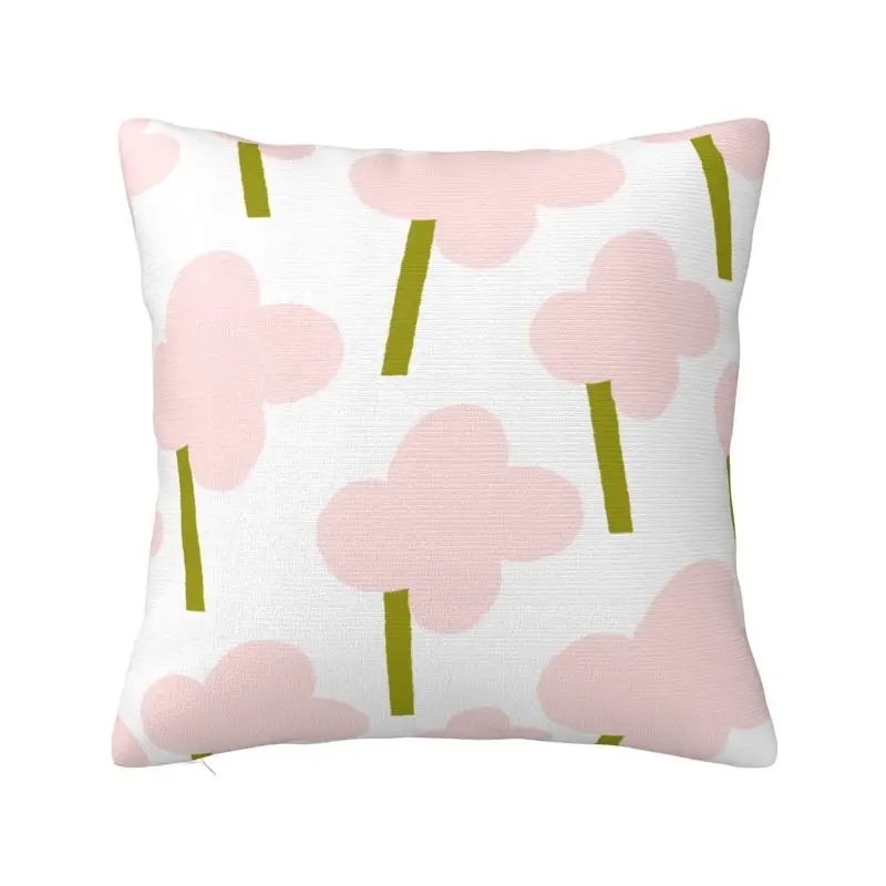 Custom Nordic Style Four-leaf Pink Pattern Cushion Cover 40x40cm Soft Pillow Case for Sofa Car Square Pillowcase