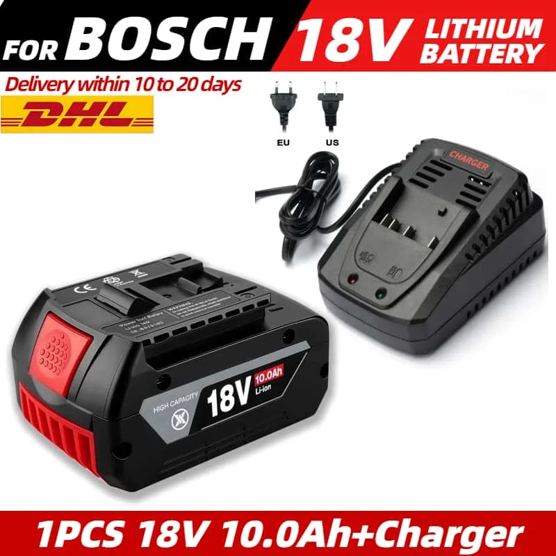 

18V 10.0Ah 100% NEW for Bosch rechargeable battery, suitable for tool BAT609 BAT618 GBA18V80 18650 high-power power battery