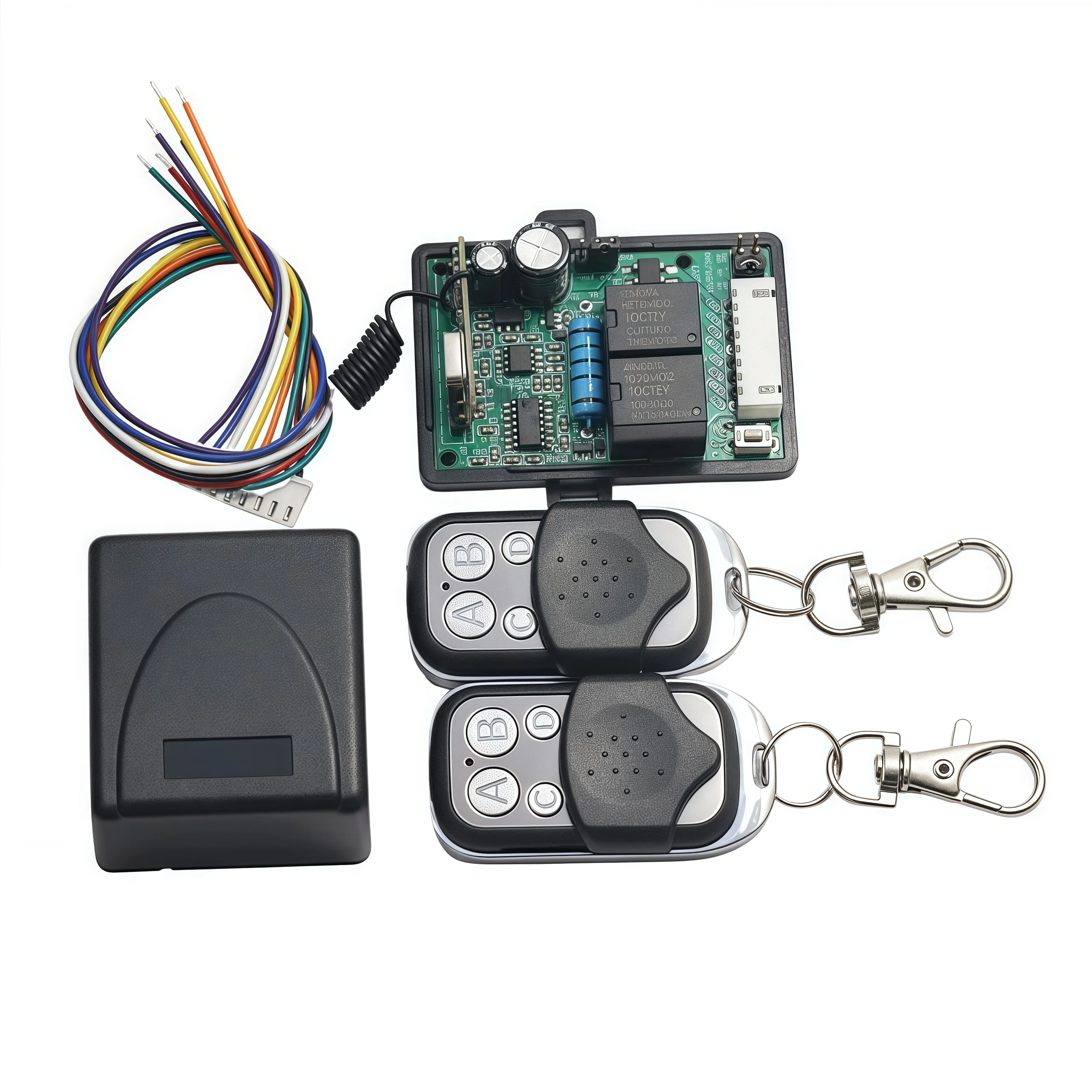 DC12-24V 2 Channel RF Wireless Remotes 433MHZ Rolling Code HCS301 Relay Receiver