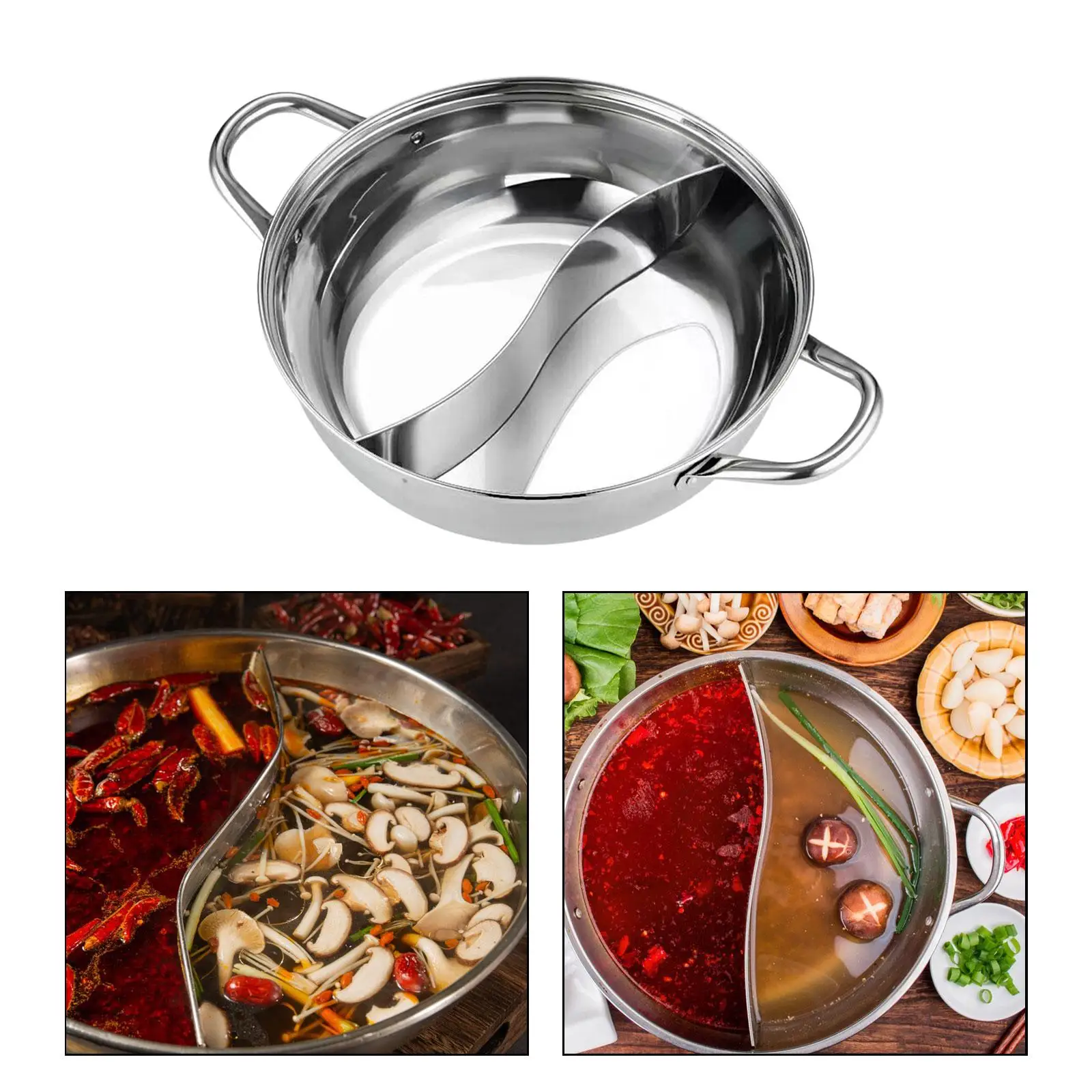 Mandarin Duck Pot for Induction Cooktop Divided Hot Pot Double Flavor Hotpot for