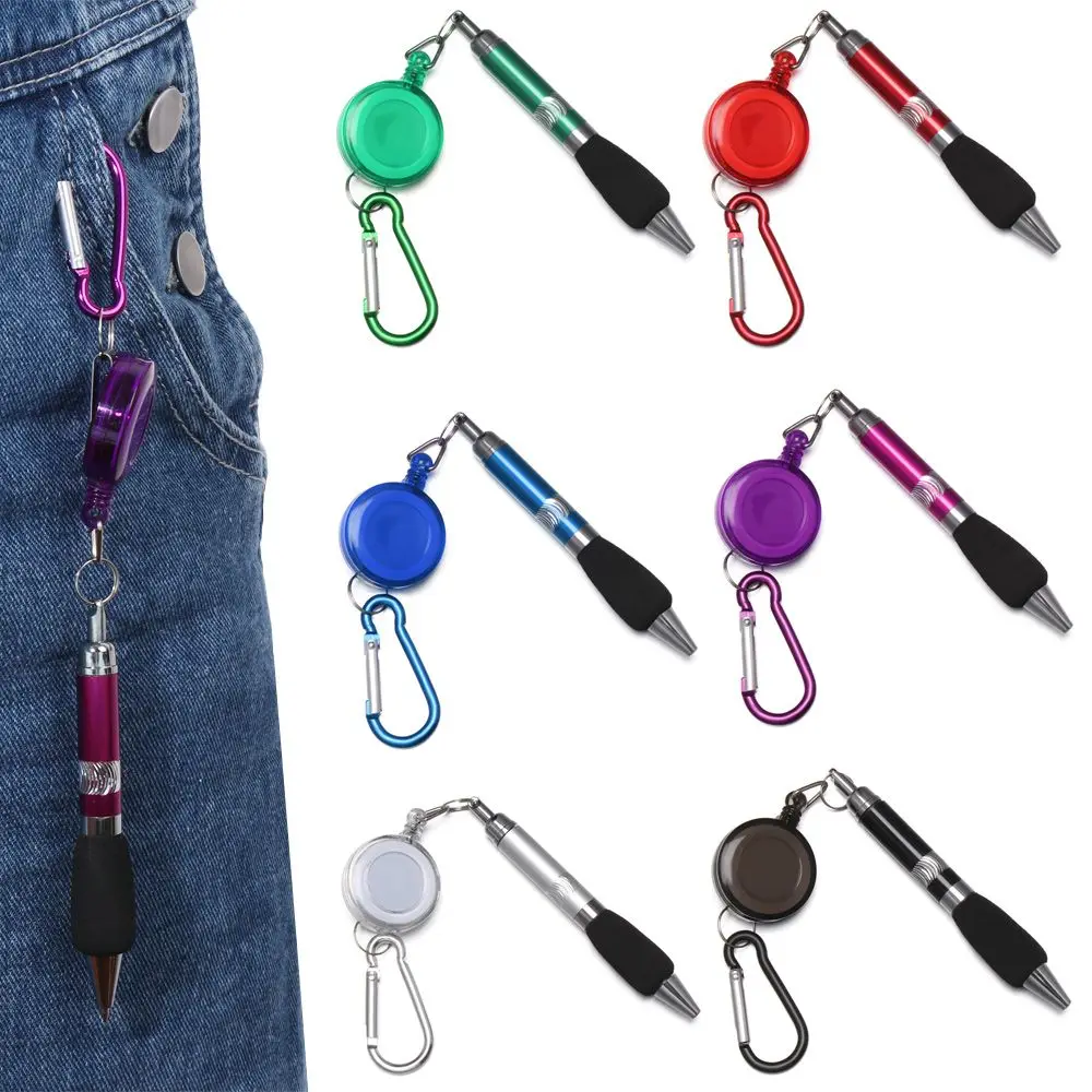 لوازم القرطاسية حلقة الحبل مفتاح سلسلة قابل للسحب سهلة سحب مشبك القلم قلم أدوات الكتابة محايد القلم #1