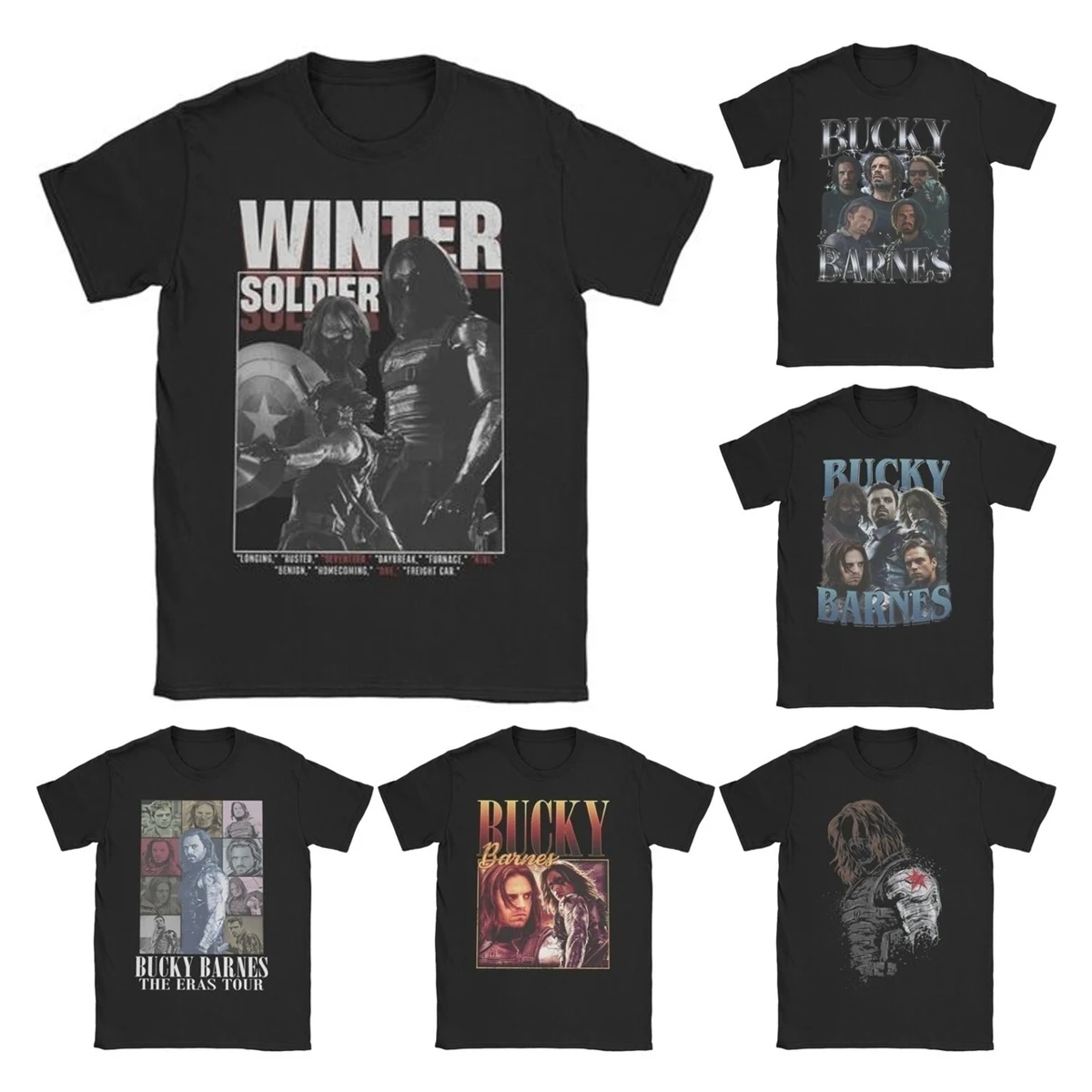 Men Women T-Shirt Winter Soldier Bucky Barnes Retro 90s Thunderbolts Fashion 100% Cotton Tee Shirt T Shirts Crew Neck Clothes