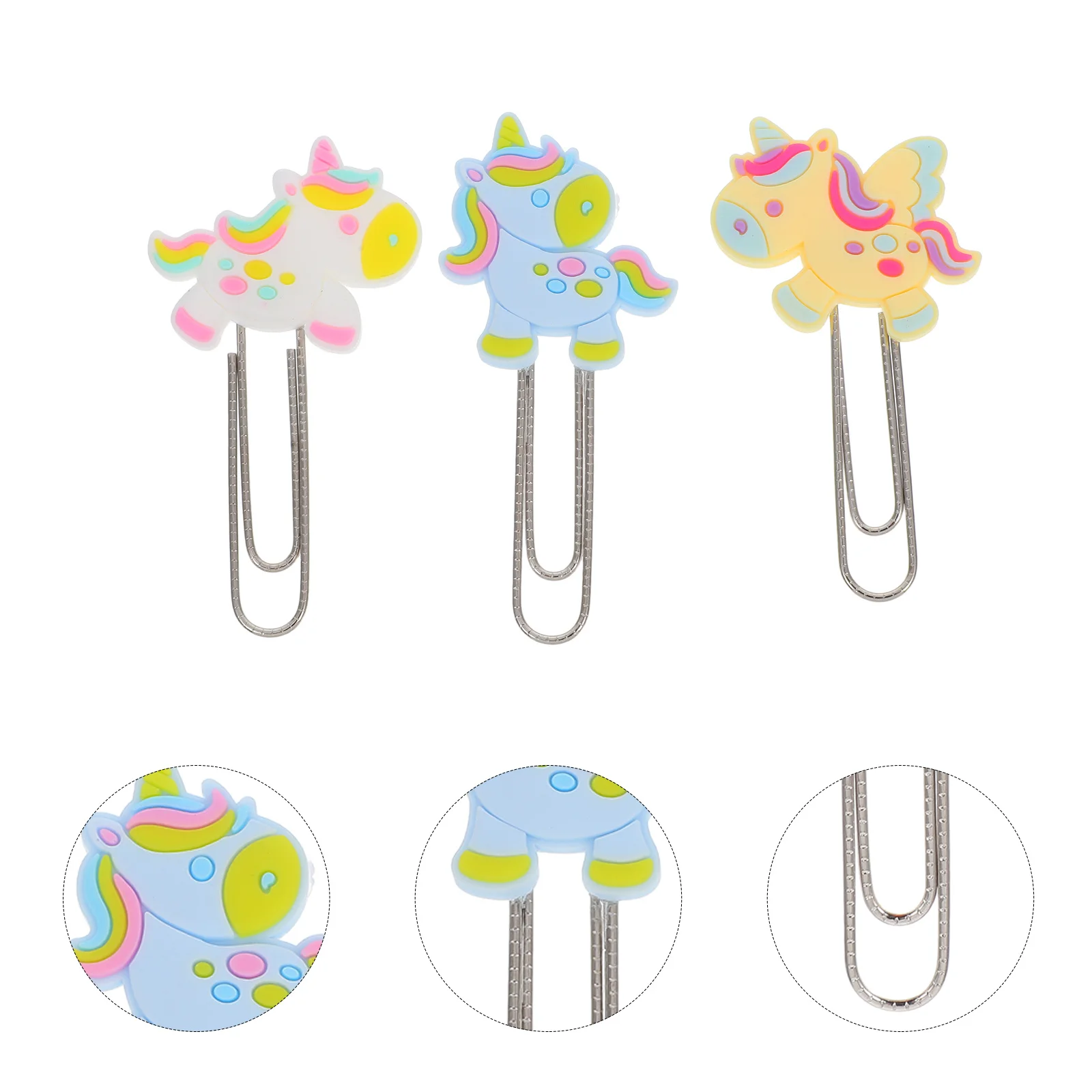 

3Pcs Creative Paper Clips Bookmarks Cute Metal Clip Set for Documents Books Binder Finger Paperclip Bookmark Office School