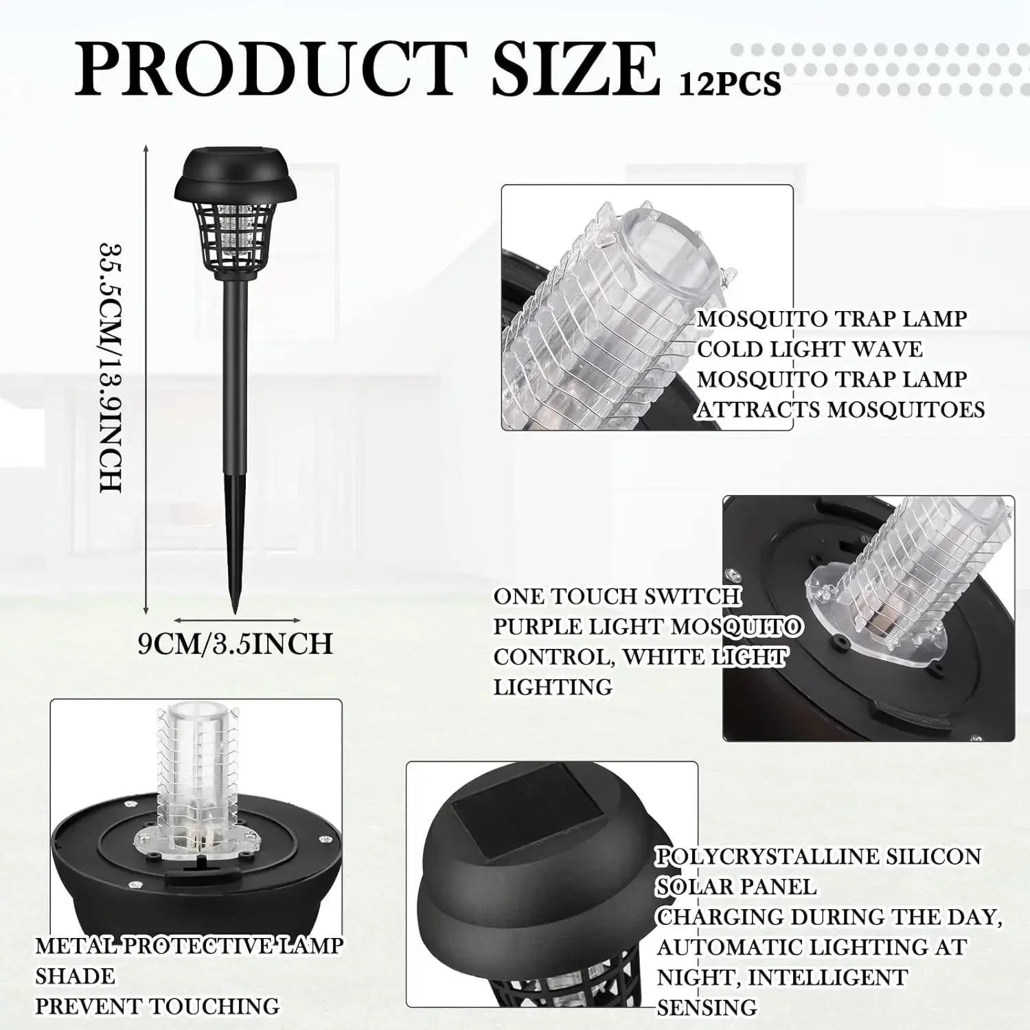 Solar Bug Zapper - Dual Light Mosquito Trap for Garden & Camping