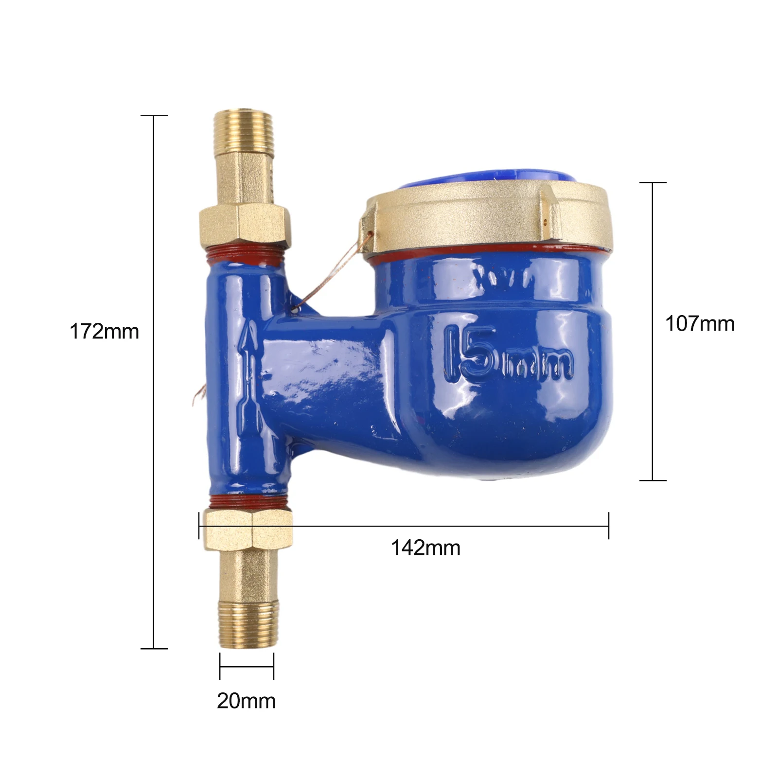 Home Plumbing Vertical Water Meter Meter Installation Internal Thread Connection Easy Installation Long Lifespan Over 10 Years