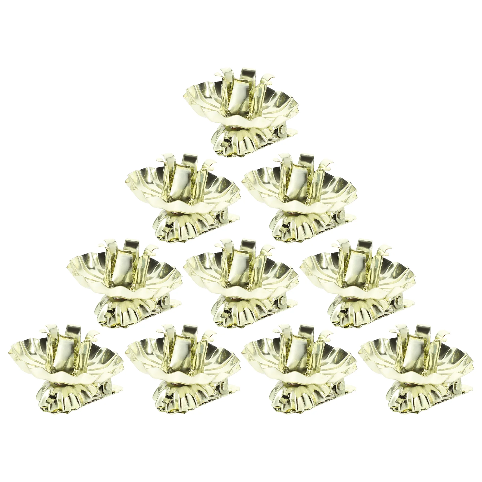 

10 Pcs Christmas Wrought Iron Clip Holder Metal Cup Base (gold Dovetail Clip) 10pcs Xmas Vintage Candles Stand Decorate