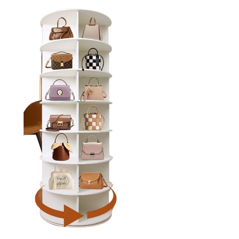 Multi-layer rotating shoe rack dormitory floor simple bag display rack 360 degrees home