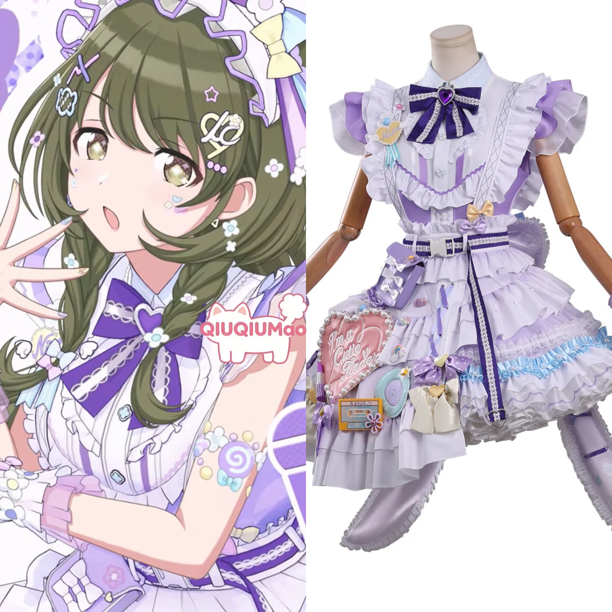 

THE IDOLM Cosplay STER SHINY COLORS Costume Anime Hikka Nanakusa Role Playing Cute Purple Lolita Dress Outfit Women Comic Con