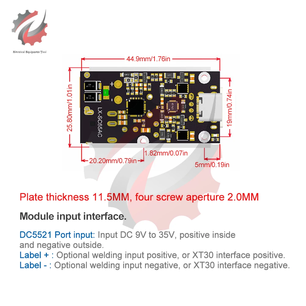 DC 9V-35V 65W do USB typu C QC4.0 PD2.0/3.0/PPS Szybkie ładowanie Step-Down Moduł zasilania Duża moc dla telefonu komórkowego