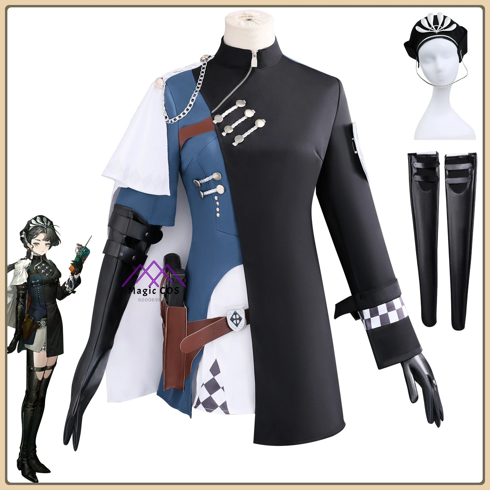 

hot Game Reverse: 1999 cosplay costume anime Yangul role playing clothes black uniform suits dress women ComicCon outfit hat