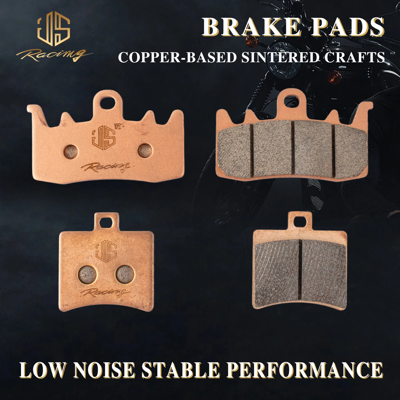 JSRAOIMG Motorcycle Accessories Sintered Front Rear Brake Pads For BENDA Dark Flag 500 BD500-2A