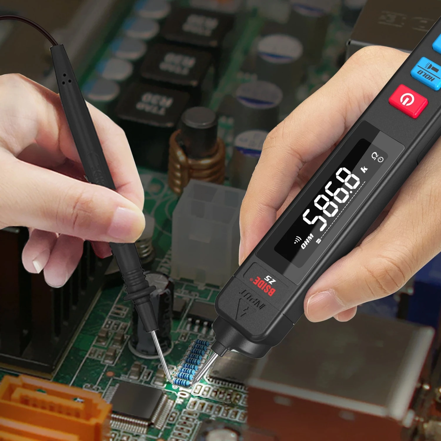 True RMS 6000 Digital Multimeter Smart Pen Tester Autoranging DC AC Voltage Capacitance Ohm NCV Hz Diode Continuity Live Meter