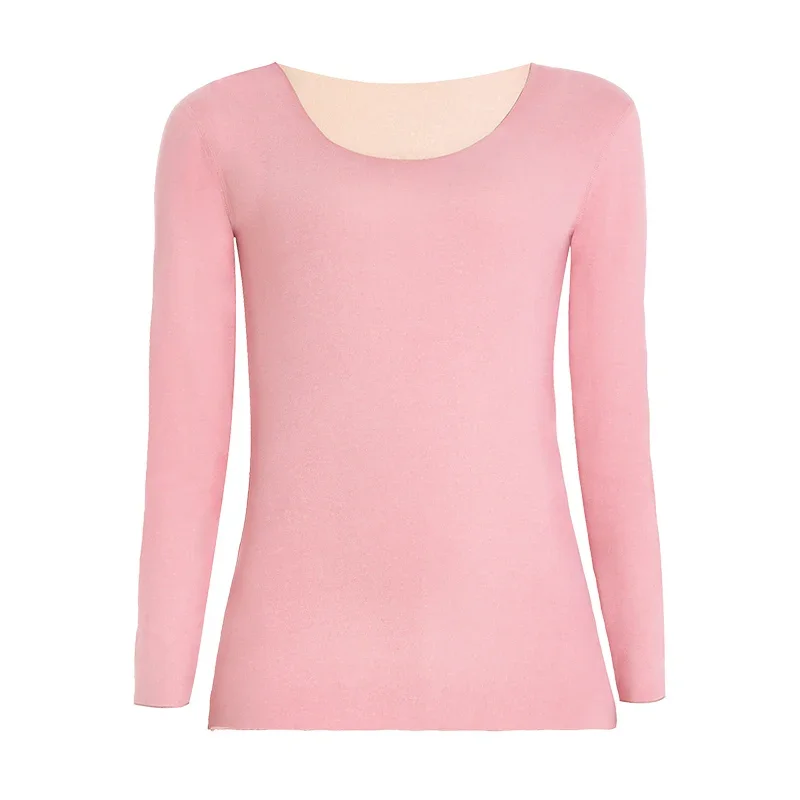 Seamless thermal underwear for women, fleece - lined and thickened, base layer top for spring, autumn and winter. Single - piece