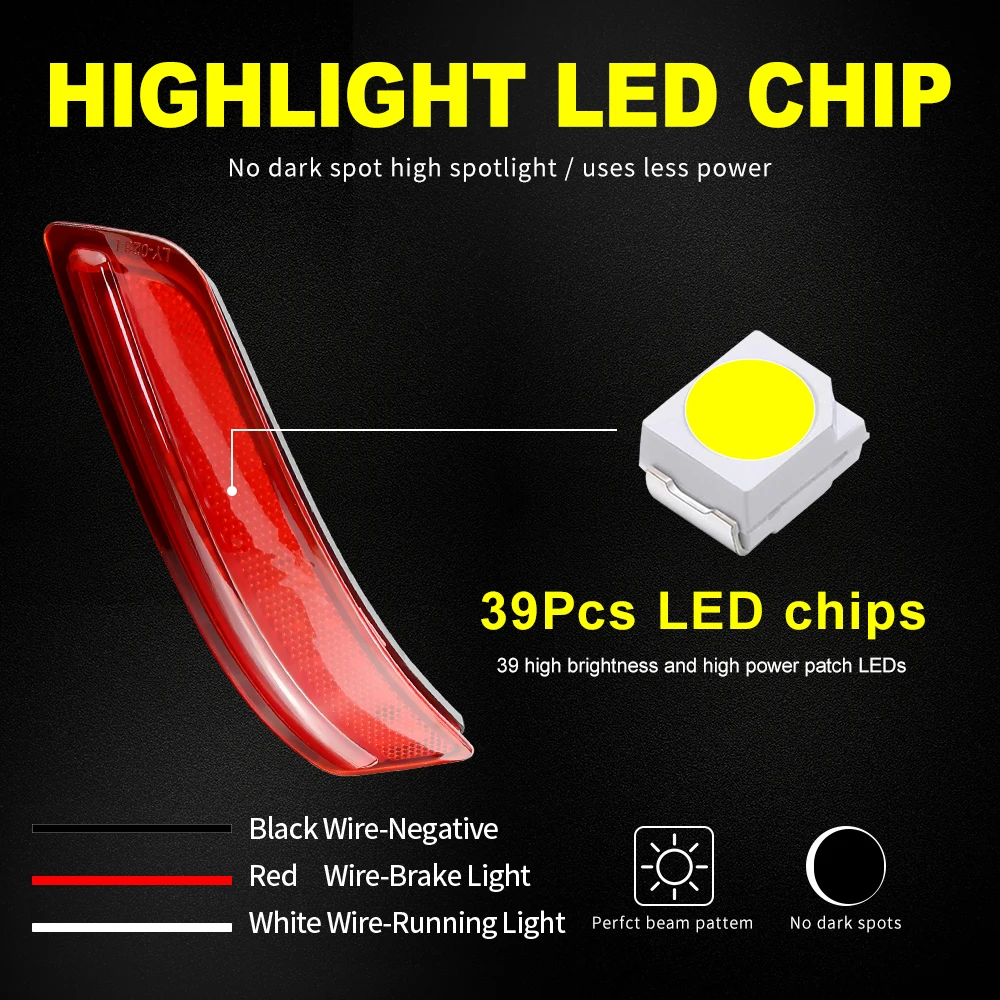 Red/Black Lens Car Rear Bumper Light LED Reflector Taillight Brake Light for Toyota Corolla Lexus GS250 GS350 ES250 ES350 ES300