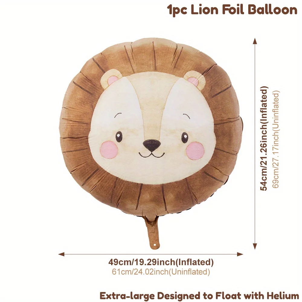 بالونات رأس حيوانات الغابة، بالونات قرد أسد نمر زيبرا زرافة لتزيين حفلات أعياد الميلاد، هدية تزيين حفلات الغابة #3