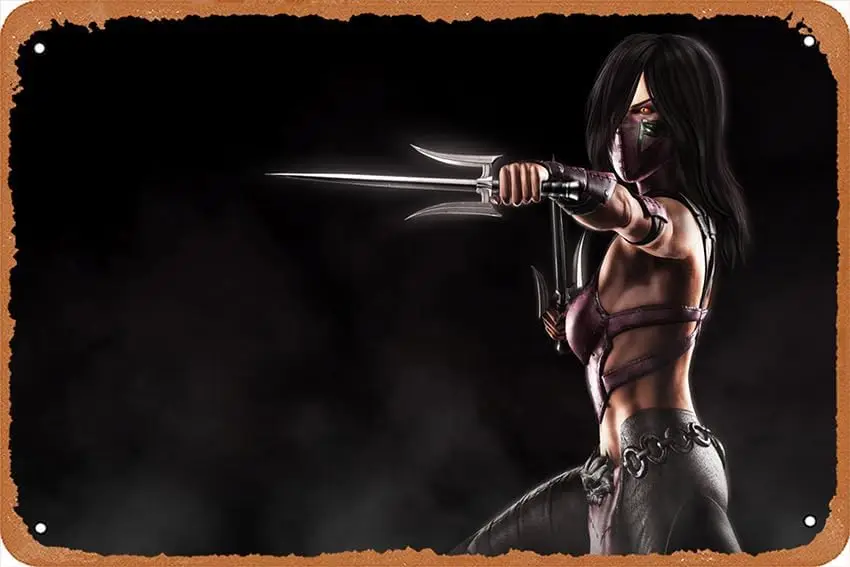 Mileena Mortal Kombat X Game Wall Decor Art Print Poster Vintage Tin for rooms,Kitchens,Bedrooms,Offices,Bars,Cafes,Clubs,restau