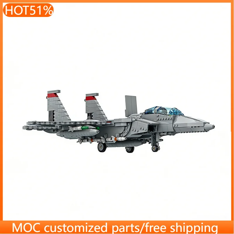 1527 pièces Briques d'avion F-15D Eagle MOC Modèle de construction modulaire personnalisable Technologie de conception Jouet d'assemblage DIY pour enfants Garçons Cadeau