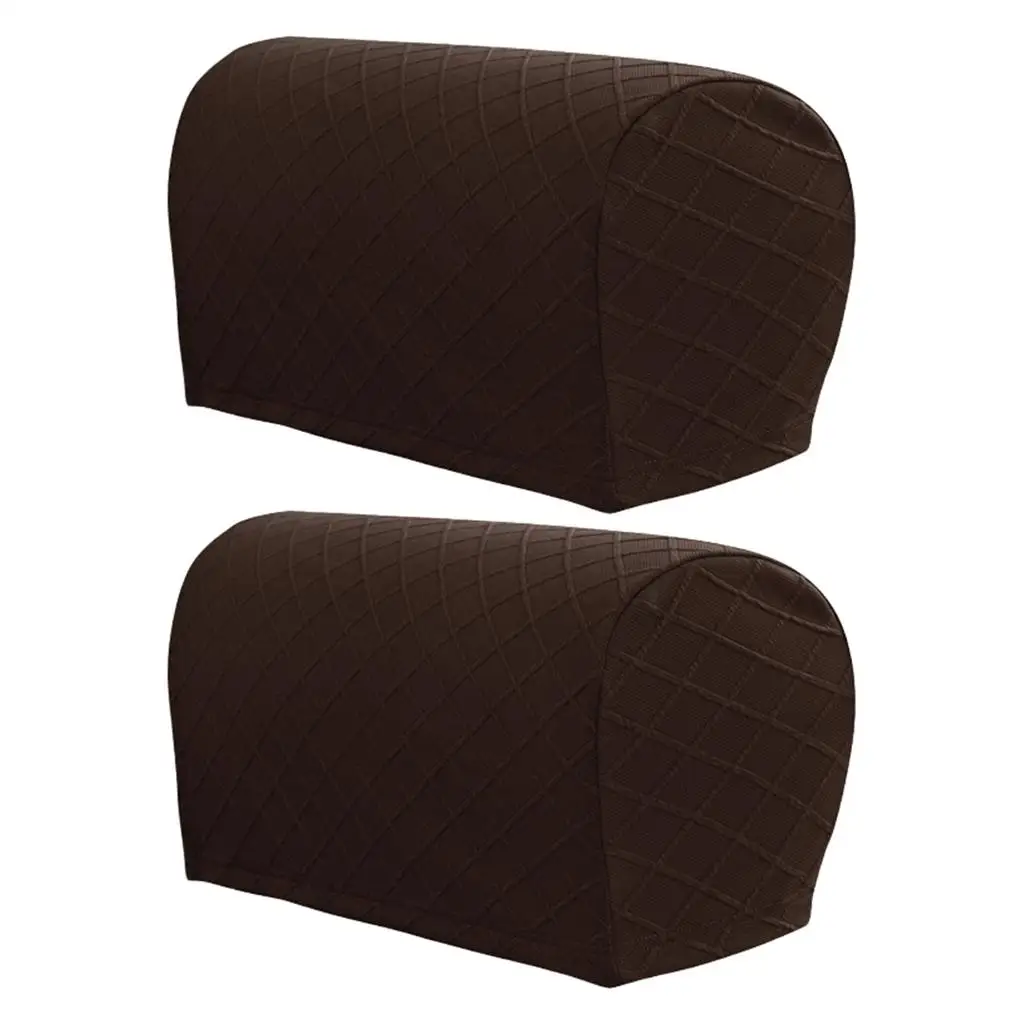 

2x Couch Sofa Armrest Covers Furniture Protector Recliner Armrest Slipcovers Dark Coffee
