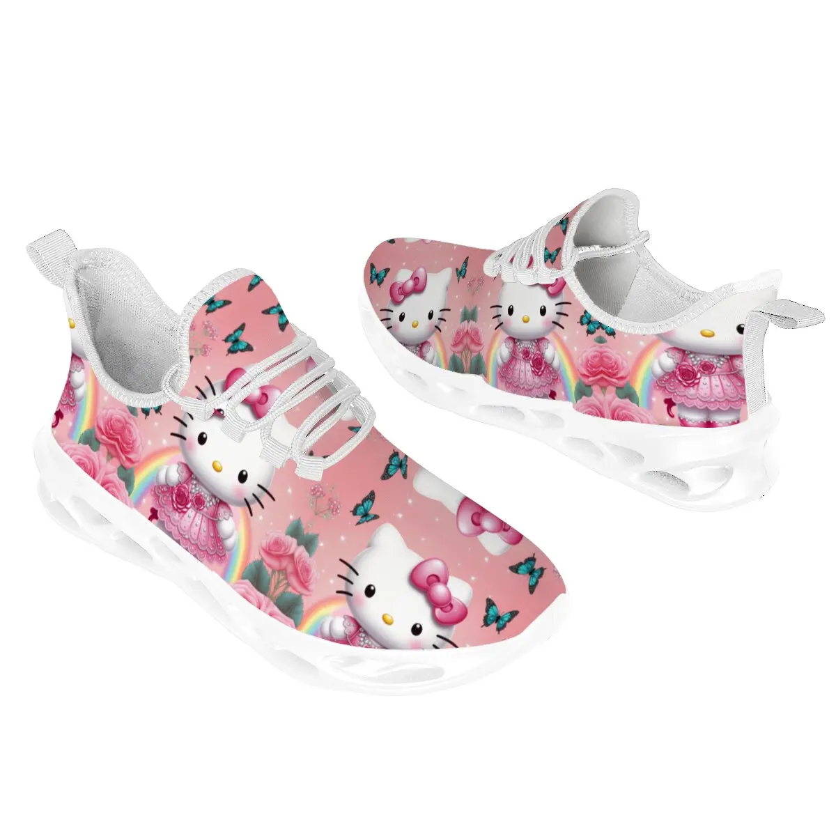 أحذية ديزني للجري في الهواء الطلق هالو كيتي للنساء أحذية رياضية كاجوال قابلة للتنفس خفيفة الوزن أحذية رياضية للركض والتنس