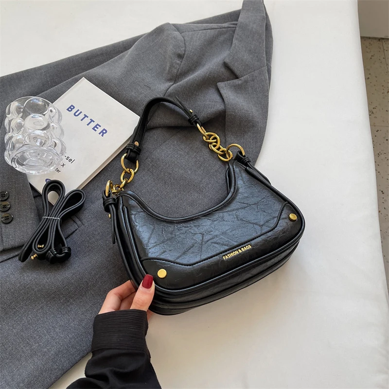 High End handbag for Women New Style With Niche Texture Single Shoulder Underarm Crescent Bag Retro Versatile Crossbody Bag