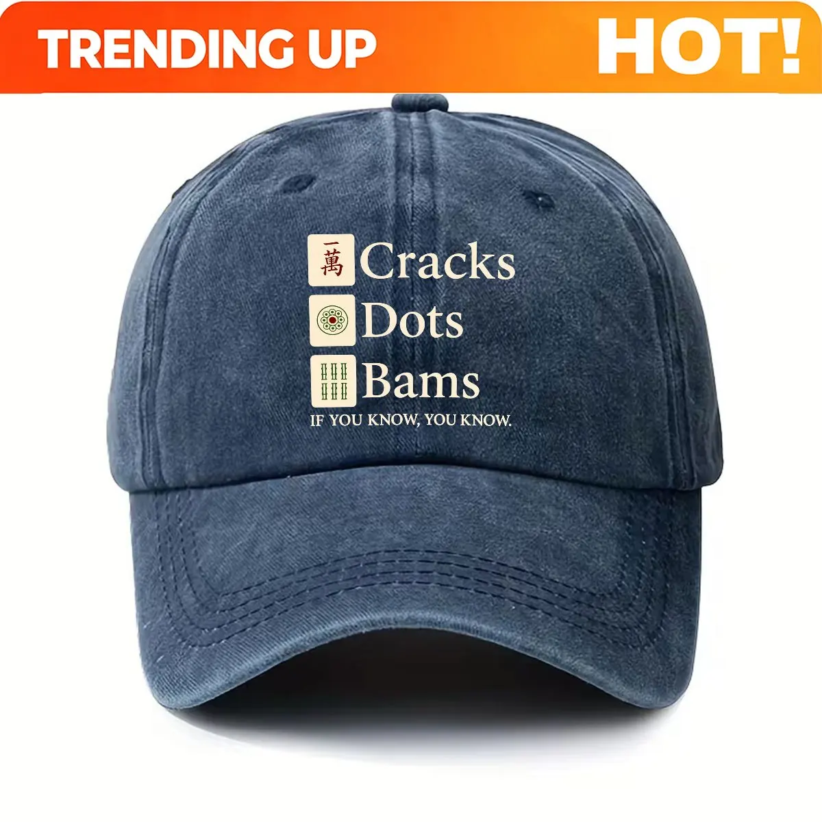 Custom Unisex Mahjong Design Trucker Hat, Featuring The Bam Crack Symbol And Queen Pattern, Suitable For Mahjong Players