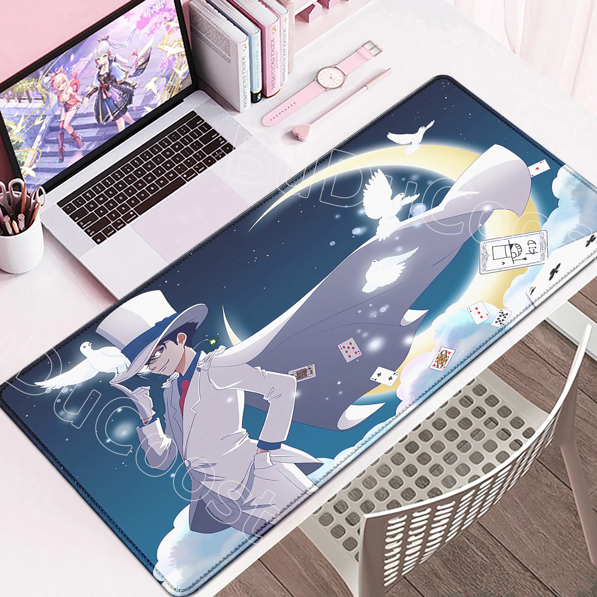 

New Cool Wallpaper Anime Detective Conan Mousepad HD Print Computer Gamer Locking Edge Kaitou Kid Mouse Pad XXL Keyboard PC Mats