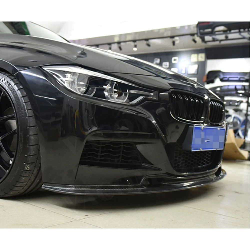 ألياف الكربون الجبهة حافة مصد السيارة المفسد لسيارات BMW 3 Series F30 F35 M Sport 320i 325i 328i 330i 335i 2012-2018 الوفير الذقن مجرفة #2