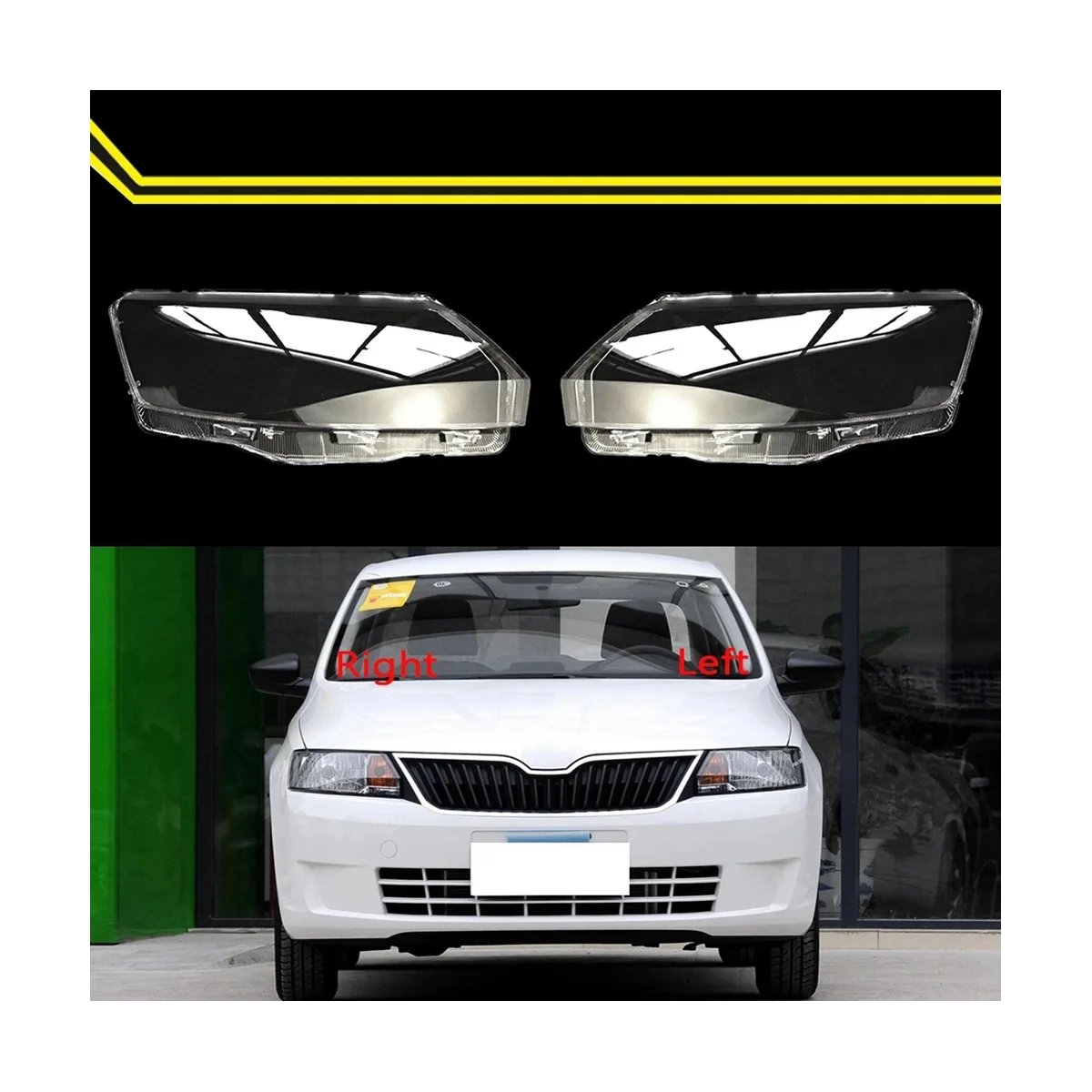 

Car Front Headlight Glass Head Light Transparent Lampshade Lamp Shell Auto Lens Cover Styling for Rapid