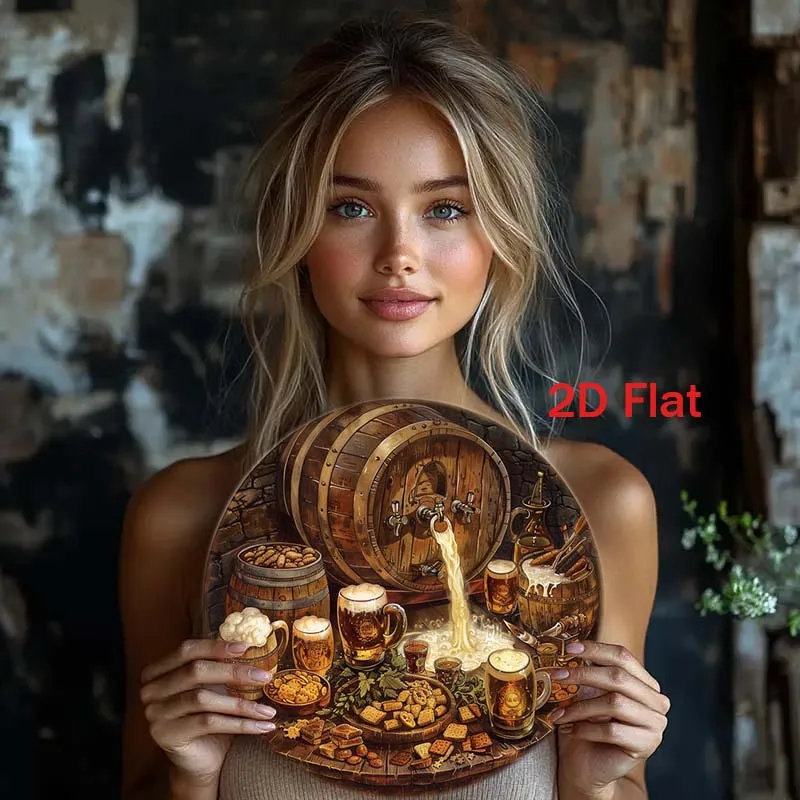 1Pc Round 2D Flat Aluminum Sign  Indoor Outdoor Wall Decor for Home Bar Cafe Garage Garden Halloween Christmas view 5