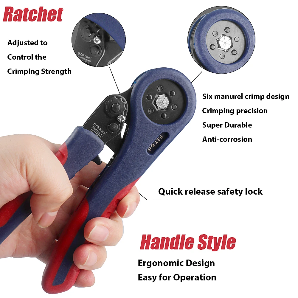 Crimping Pliers & Ferrule Terminals Set Tube Bootlace Terminals Kit Hand Tools Electrician Crimper Wire Connection Repair Clamp