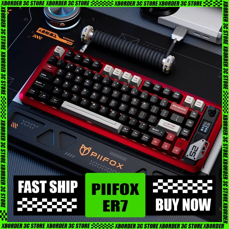 

PIIFOX ER75 Mechanical Keyboard Magnetic Axis Aluminum Alloy 3 Mode Wireless Bluetooth E-sports Keyboard Game Specific Cool