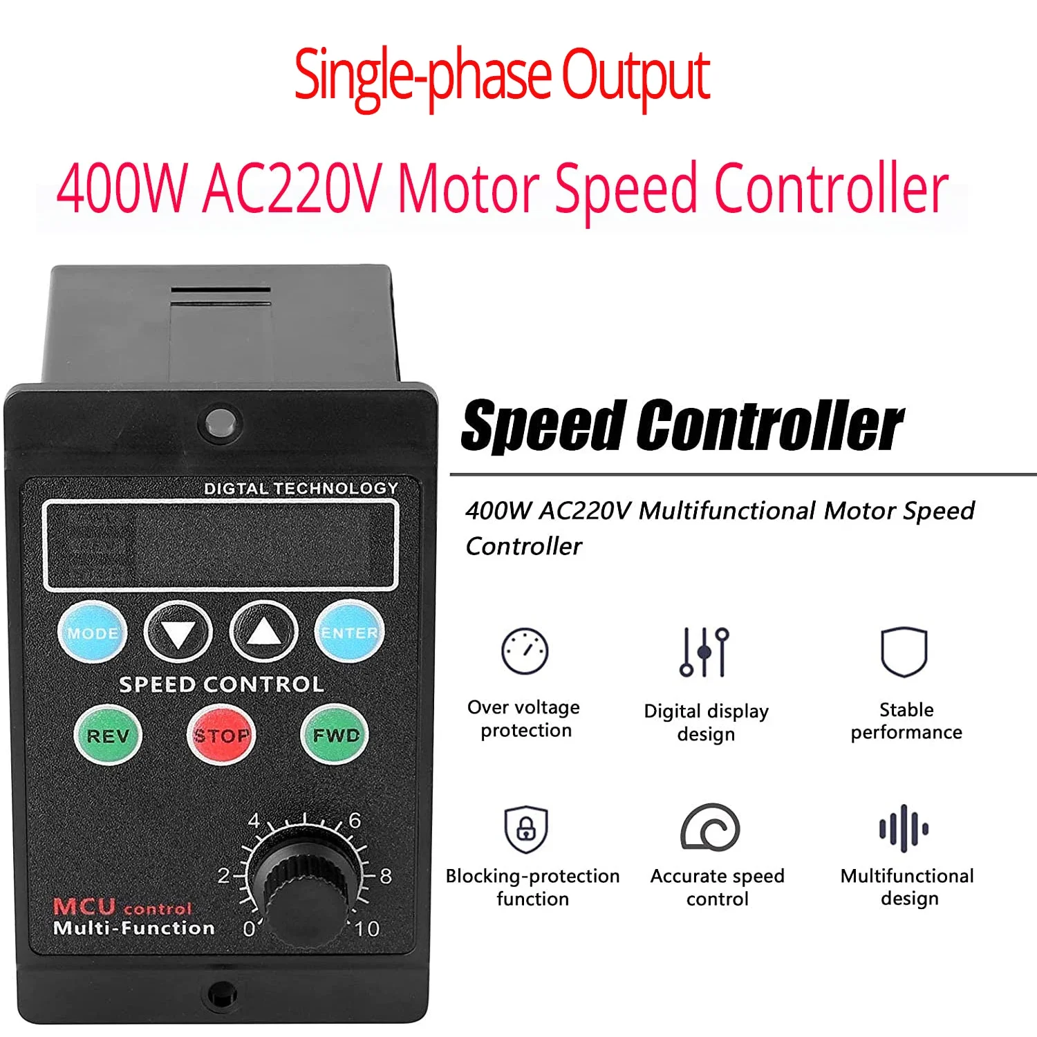400W AC220V Multifunctional Motor Speed Controller Motor Speed Pinpoint Controller Forward &amp Backward Motor Governor
