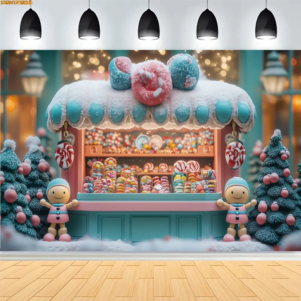 

Christmas Day Wreath Family New Year Party Photography Backdrops Prop Window Living Room Xmas Tree Gift Snow Background TJ-09