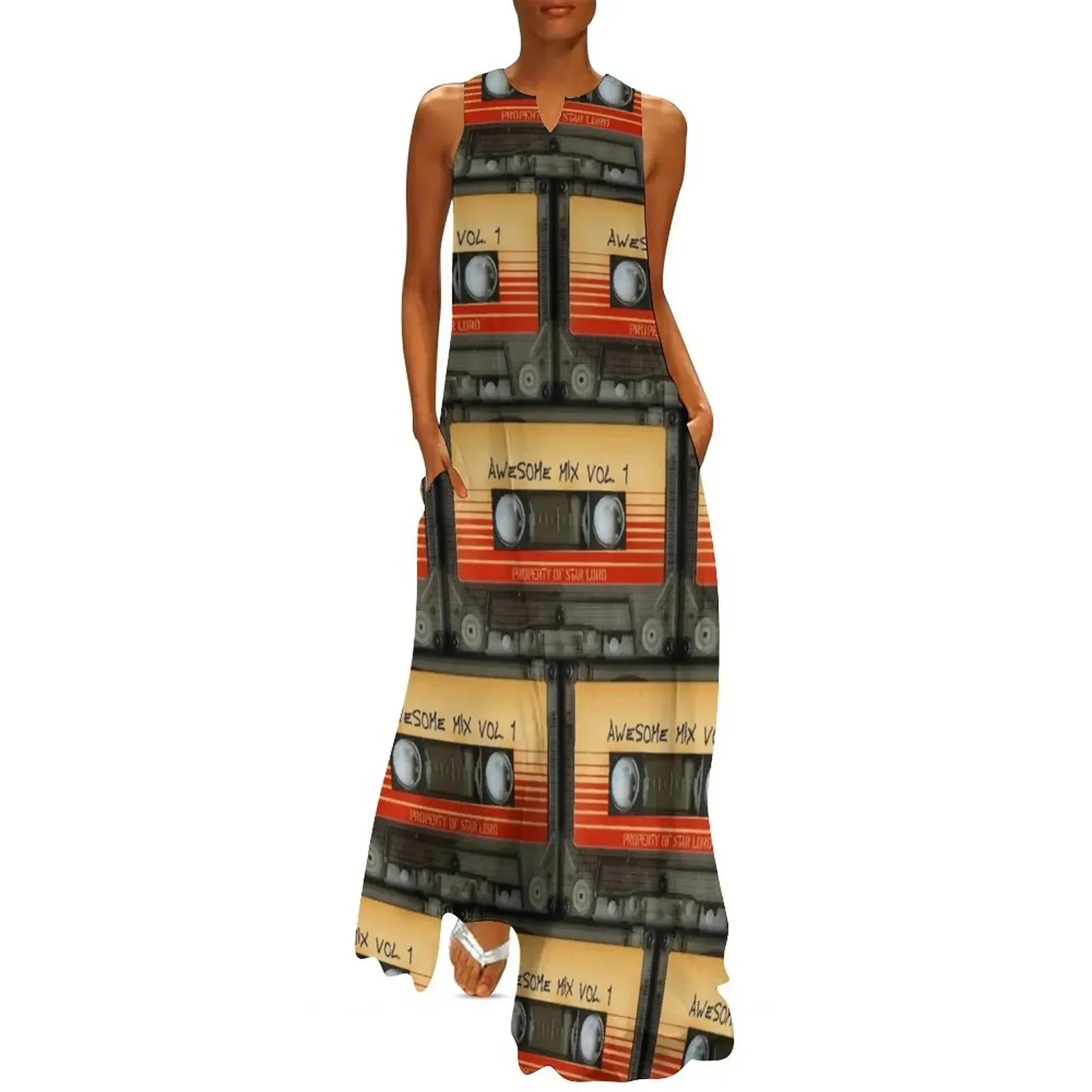 

Awesome transparent mix cassette tape volume 1 Long Dress luxury dresses women dresses Women's summer skirt Dress