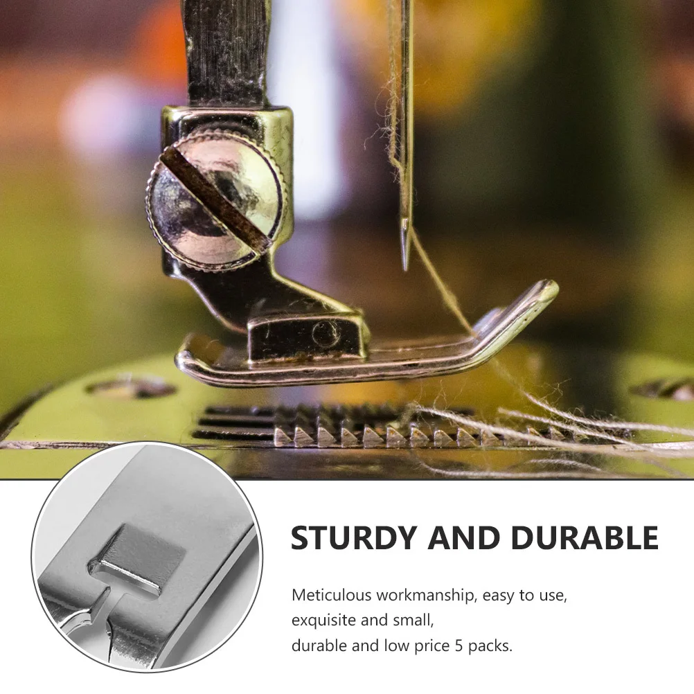 

5Pcs Electric Sewing Machine Presser Feet Professional Multifunctional Metal Accessories for Home Sewing Quilting Stitching