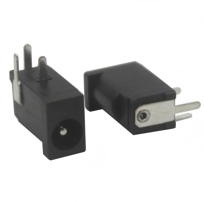 100Pcs DC002  DC Power Jack Socket Connector  High Quality 0.3A 50V Black 3.5*1.1mm 3.5X1.3MM Flat Pin / Round Pin