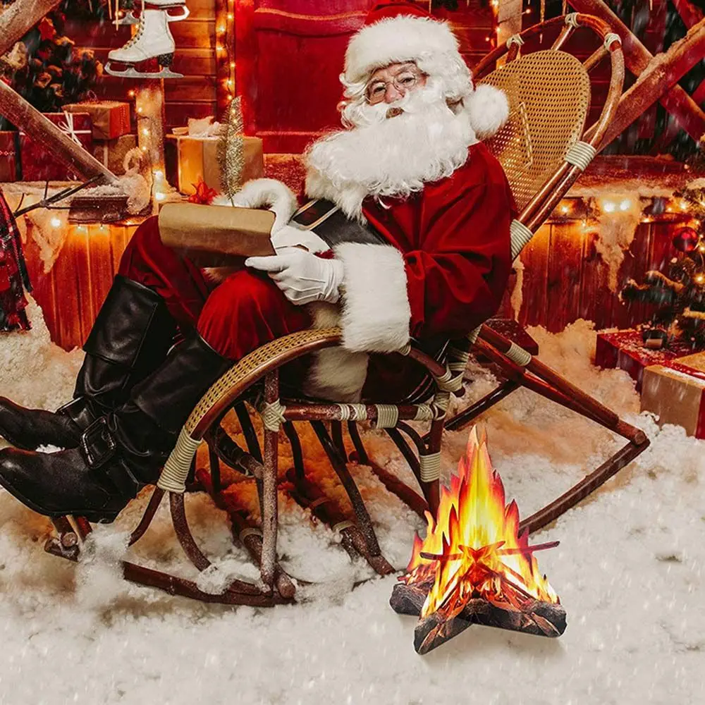 Safe Festival Camping Fire Christmas Party Decor Paperboard Campfire Cardboard Flame Halloween Decoration Artificial Bonfire