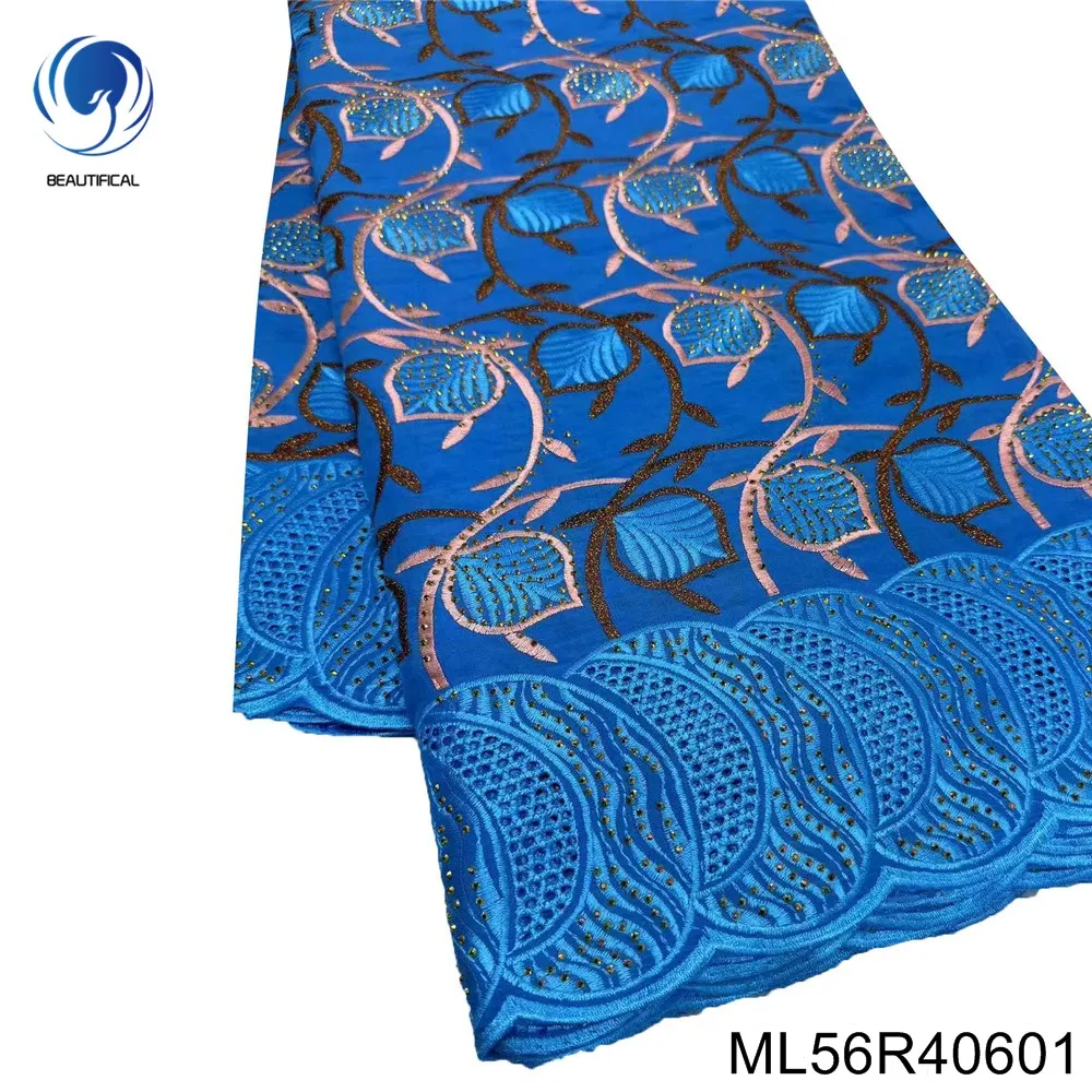 

Swiss Voile Lace Fabric with Rhinestones, Voile Lace, Most Popular, Vine Embroidery Pattern, Evening Dress, ML56R406